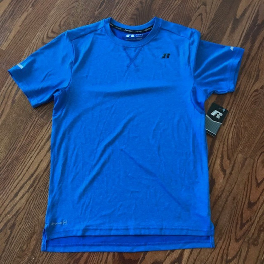 Kids Boys Russell Short Sleeve Dri-power Blue T-Shirt Tee Top Sz XL  X-Large NEW